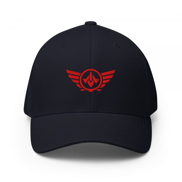 Red Embroidered Logo Structured Cap | Flexfit