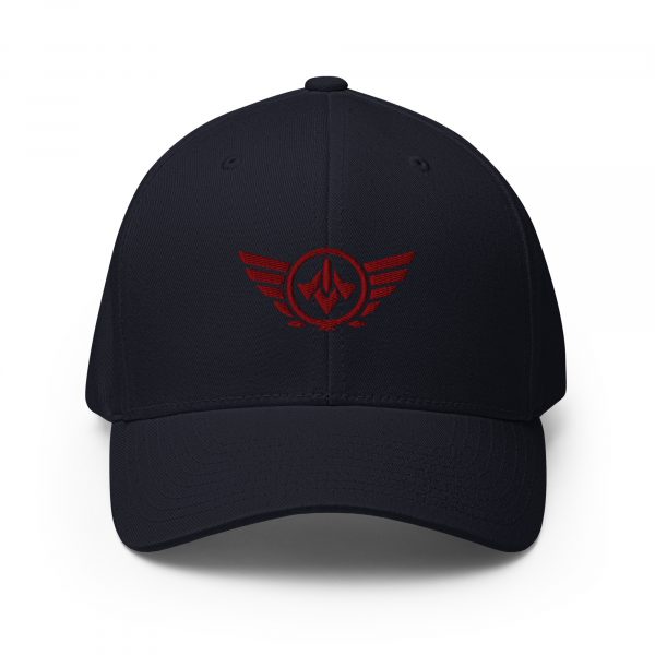 closed-back-structured-cap-dark-navy-front-68bb585363435.jpg Maroon Embroidered Logo Structured Cap | Flexfit