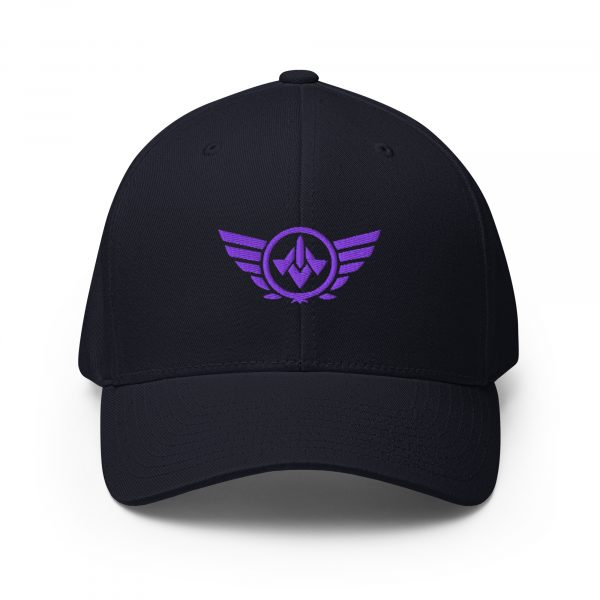 closed-back-structured-cap-dark-navy-front-68bb5a1180703.jpg Purple Embroidered Logo Structured Cap | Flexfit