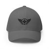 closed-back-structured-cap-grey-front-68bb5551341e8.jpg Black Embroidered Logo Structured Cap | Flexfit