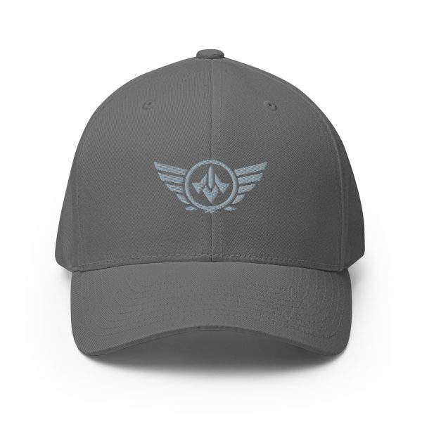 closed-back-structured-cap-grey-front-68bb559f2d2b1.jpg Grey Embroidered Logo Structured Cap | Flexfit