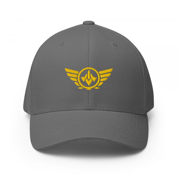 closed-back-structured-cap-grey-front-68bb56a831d40.jpg Gold Embroidered Logo Structured Cap | Flexfit