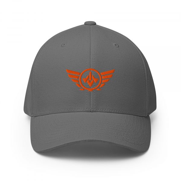 closed-back-structured-cap-grey-front-68bb5776b1177.jpg Orange Embroidered Logo Structured Cap | Flexfit