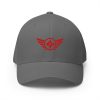 Red Embroidered Logo Structured Cap | Flexfit