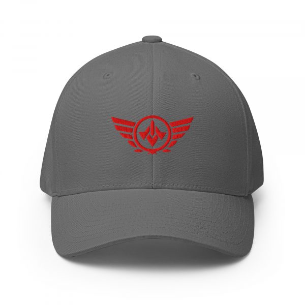 Red Embroidered Logo Structured Cap | Flexfit