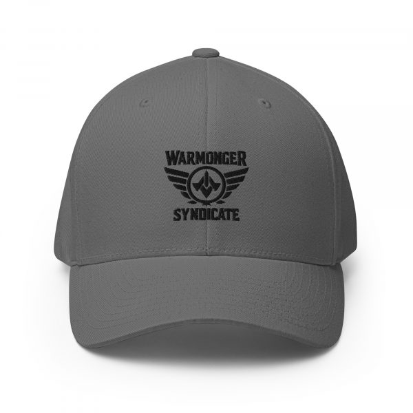 closed-back-structured-cap-grey-front-68bb5b9a17a25.jpg Black Embroidered Brand Logo Structured Cap | Flexfit
