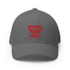 Red Embroidered Brand Logo Structured Cap | Flexfit