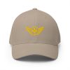 closed-back-structured-cap-khaki-front-68bb56a833020.jpg Gold Embroidered Logo Structured Cap | Flexfit