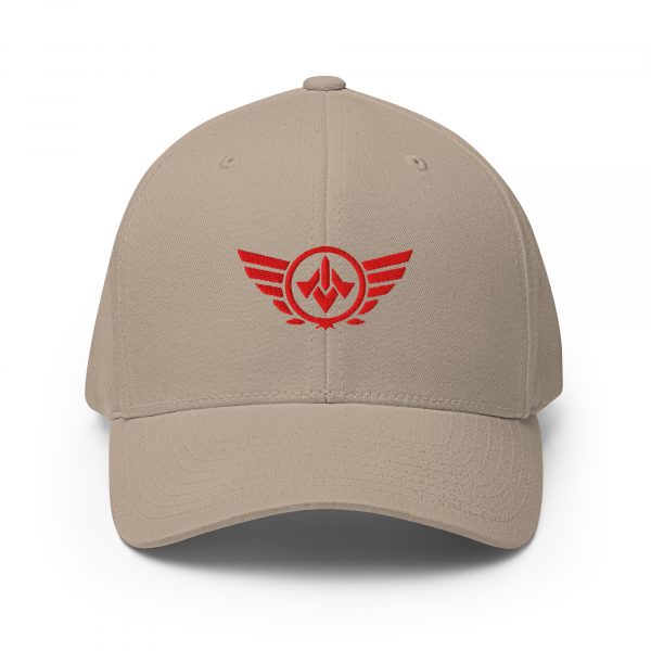 Red Embroidered Logo Structured Cap | Flexfit