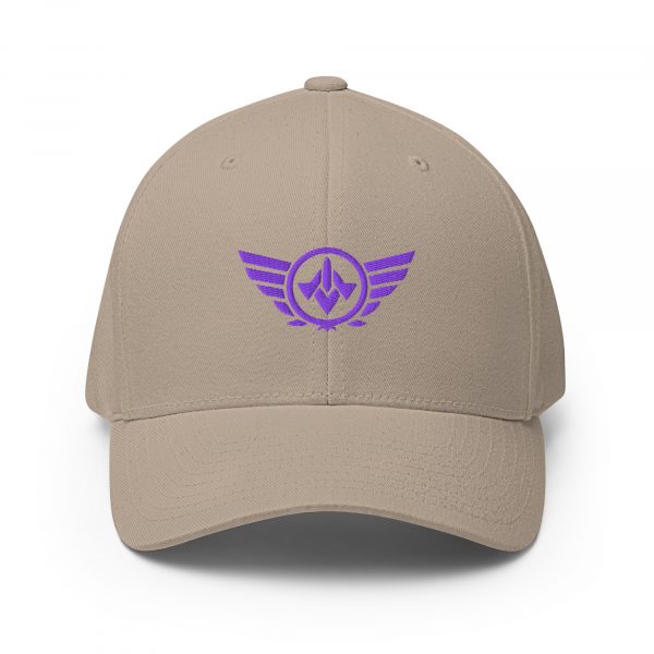 closed-back-structured-cap-khaki-front-68bb5a1187166.jpg Purple Embroidered Logo Structured Cap | Flexfit