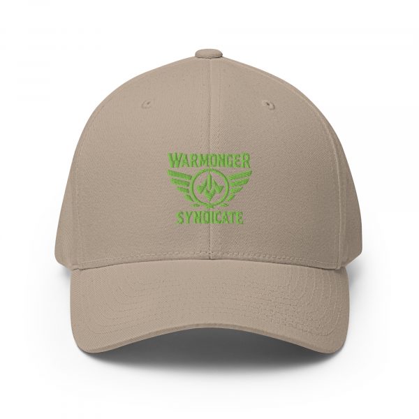 closed-back-structured-cap-khaki-front-68bb5e978b1e3.jpg Kiwi Green Embroidered Brand Logo Structured Cap | Flexfit