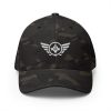 closed-back-structured-cap-multicam-black-front-68bb53ae46f91.jpg White Embroidered Logo Structured Cap | Flexfit