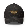 closed-back-structured-cap-multicam-black-front-68bb55d135245.jpg Old Gold Embroidered Logo Structured Cap | Flexfit