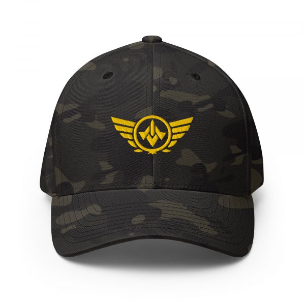 closed-back-structured-cap-multicam-black-front-68bb56a82b8d8.jpg Gold Embroidered Logo Structured Cap | Flexfit