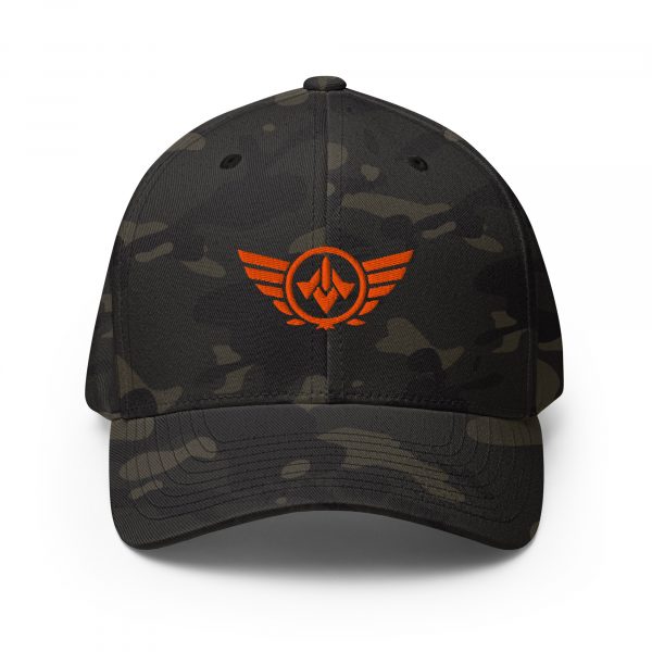 closed-back-structured-cap-multicam-black-front-68bb5776a8bf7.jpg Orange Embroidered Logo Structured Cap | Flexfit