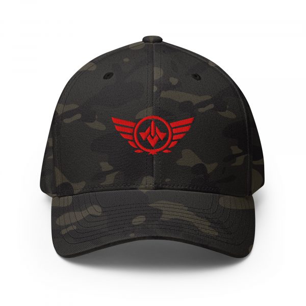 Red Embroidered Logo Structured Cap | Flexfit