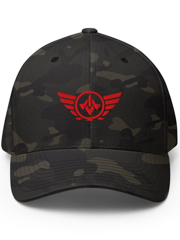 Red Embroidered Logo Structured Cap | Flexfit