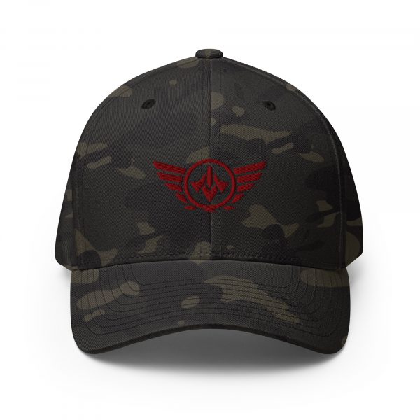 closed-back-structured-cap-multicam-black-front-68bb585361da6.jpg Maroon Embroidered Logo Structured Cap | Flexfit