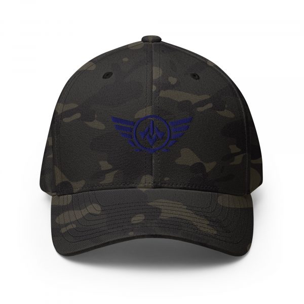 Navy Embroidered Logo Structured Cap | Flexfit