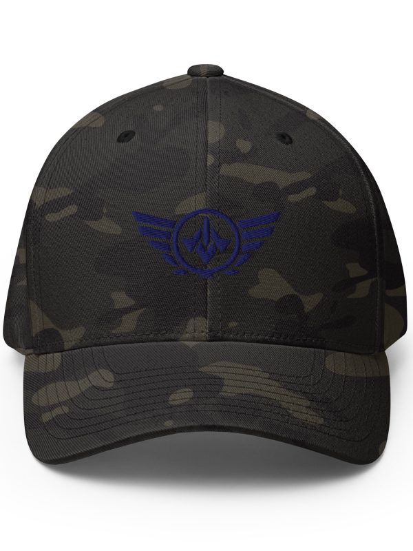 Navy Embroidered Logo Structured Cap | Flexfit