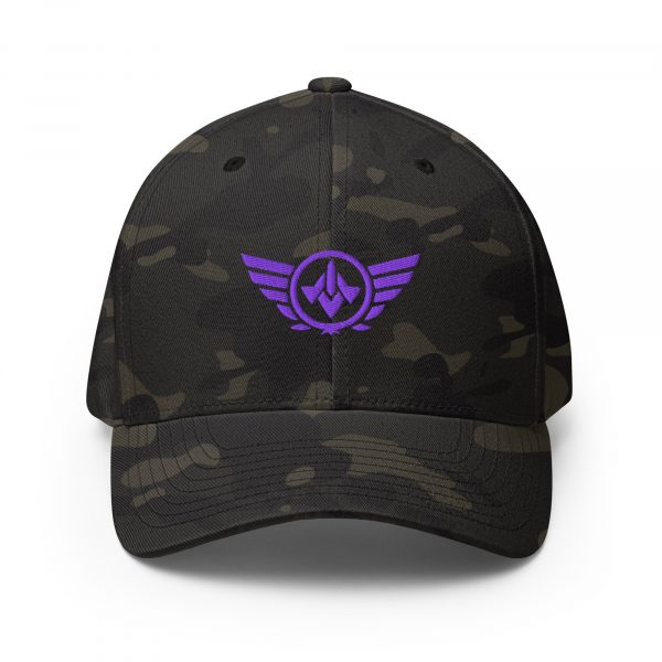 closed-back-structured-cap-multicam-black-front-68bb5a117f674.jpg Purple Embroidered Logo Structured Cap | Flexfit