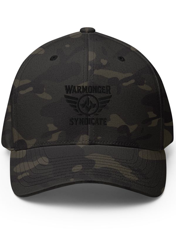 Black Embroidered Brand Logo Structured Cap | Flexfit