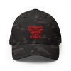 Red Embroidered Brand Logo Structured Cap | Flexfit