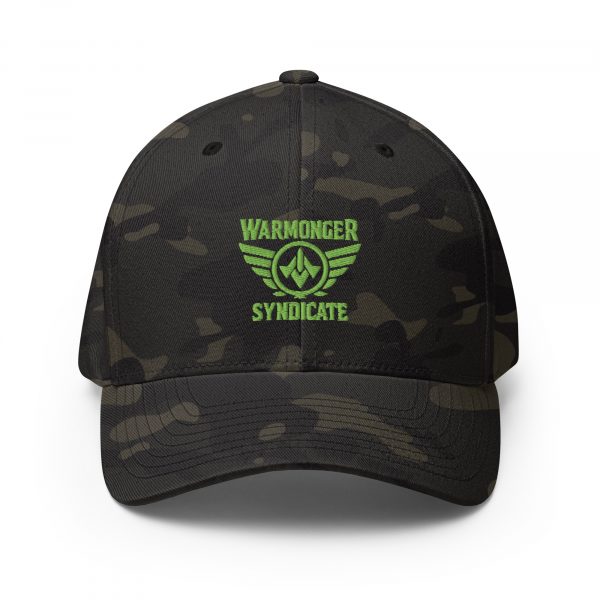 closed-back-structured-cap-multicam-black-front-68bb5e97824f7.jpg Kiwi Green Embroidered Brand Logo Structured Cap | Flexfit