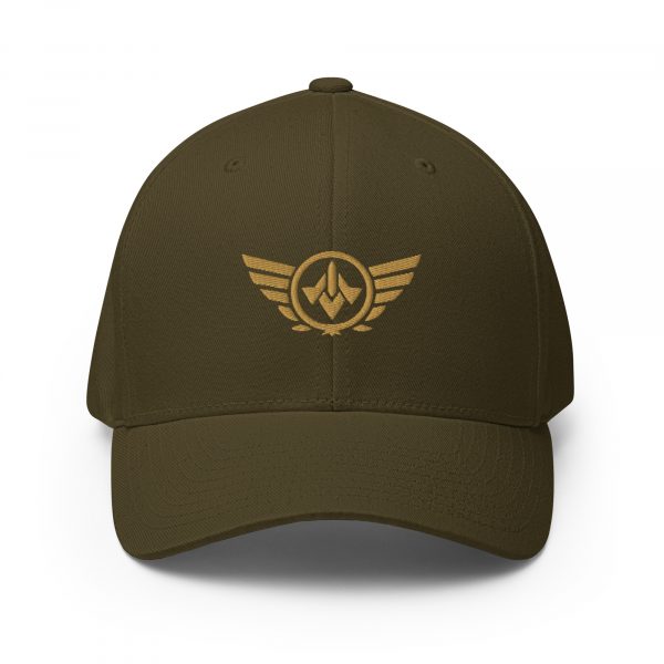 closed-back-structured-cap-olive-front-68bb55d13870f.jpg Old Gold Embroidered Logo Structured Cap | Flexfit