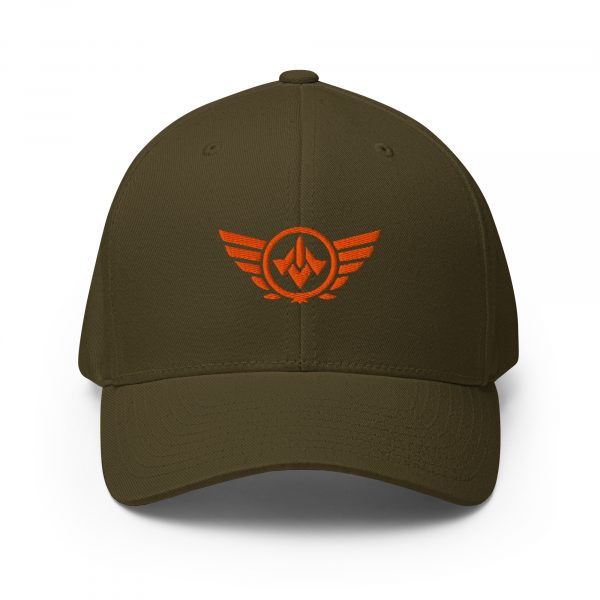 closed-back-structured-cap-olive-front-68bb5776ac59f.jpg Orange Embroidered Logo Structured Cap | Flexfit