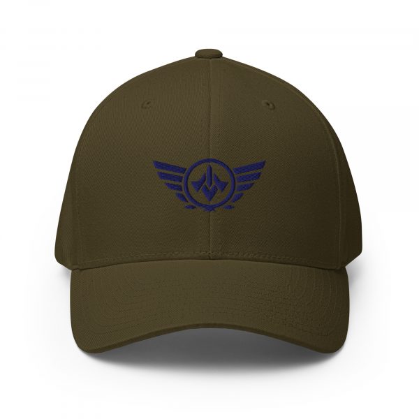 Navy Embroidered Logo Structured Cap | Flexfit