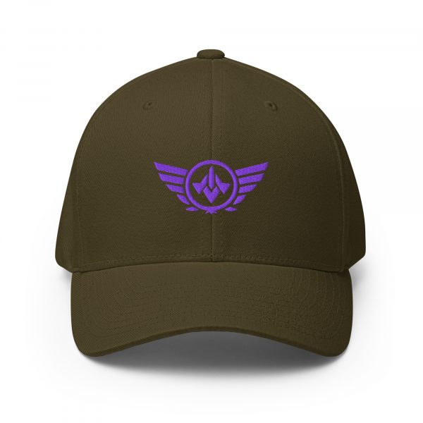 closed-back-structured-cap-olive-front-68bb5a1182e1e.jpg Purple Embroidered Logo Structured Cap | Flexfit