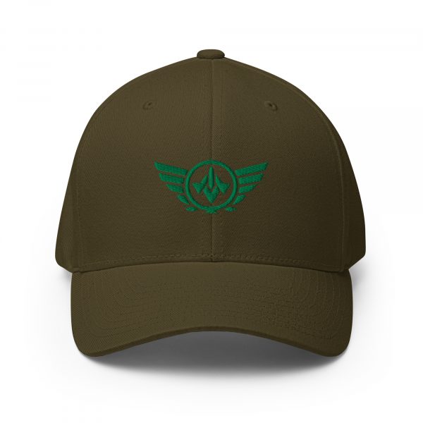 Kelly Green Embroidered Logo Structured Cap | Flexfit