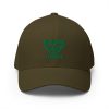 Kelly Green Embroidered Brand Logo Structured Cap | Flexfit