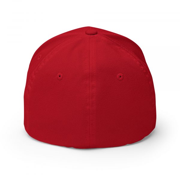 closed-back-structured-cap-red-back-68bb585366ed9.jpg Maroon Embroidered Logo Structured Cap | Flexfit