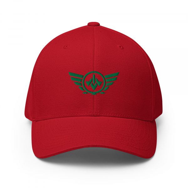 Kelly Green Embroidered Logo Structured Cap | Flexfit