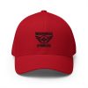 closed-back-structured-cap-red-front-68bb5b9a14ede.jpg Black Embroidered Brand Logo Structured Cap | Flexfit