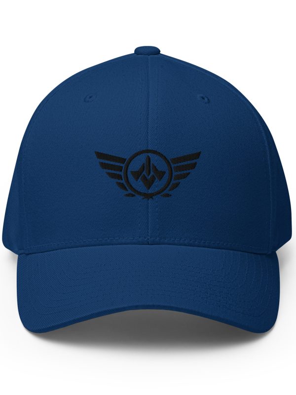 Black Embroidered Logo Structured Cap | Flexfit