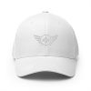 closed-back-structured-cap-white-front-68bb53ae53f4a.jpg White Embroidered Logo Structured Cap | Flexfit
