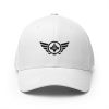 closed-back-structured-cap-white-front-68bb5551361eb.jpg Black Embroidered Logo Structured Cap | Flexfit