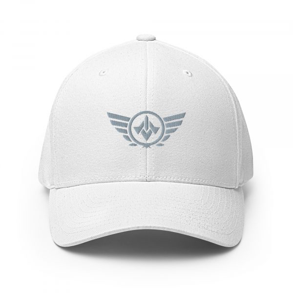 closed-back-structured-cap-white-front-68bb559f2f9b2.jpg Grey Embroidered Logo Structured Cap | Flexfit