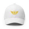 closed-back-structured-cap-white-front-68bb56a83459a.jpg Gold Embroidered Logo Structured Cap | Flexfit