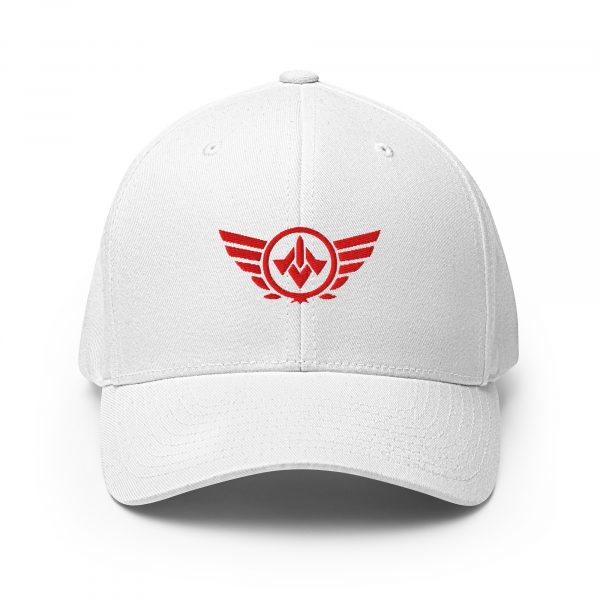 Red Embroidered Logo Structured Cap | Flexfit