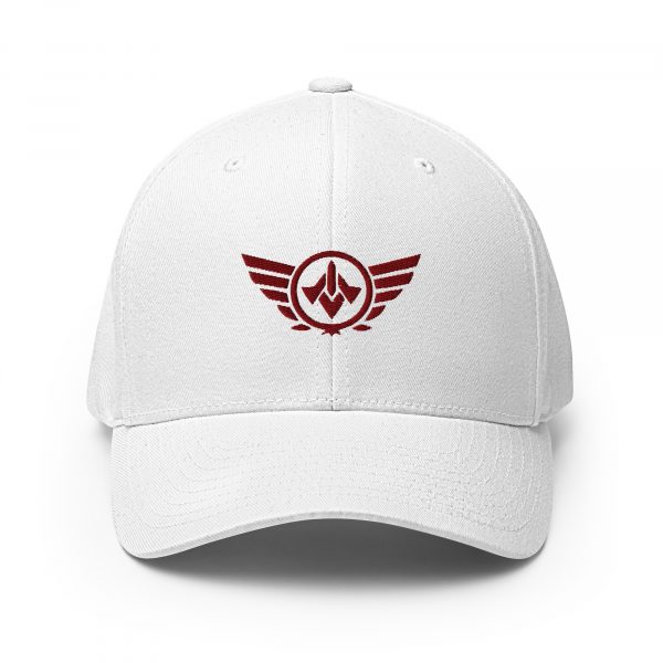 closed-back-structured-cap-white-front-68bb58536d7c7.jpg Maroon Embroidered Logo Structured Cap | Flexfit