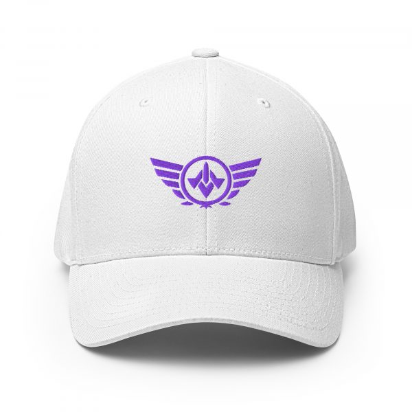 closed-back-structured-cap-white-front-68bb5a118866f.jpg Purple Embroidered Logo Structured Cap | Flexfit
