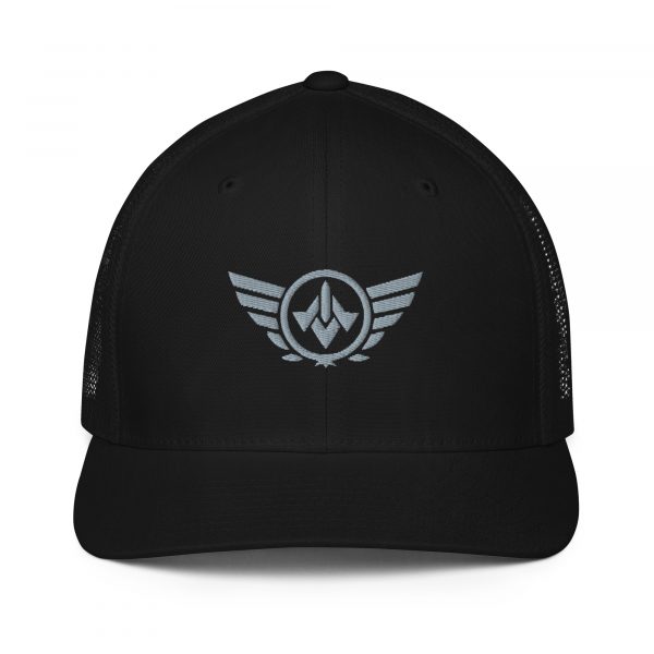 Grey Embroidered Logo Trucker Hat | Flexfit