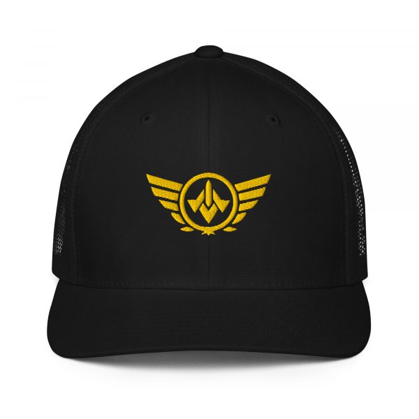 Gold Embroidered Logo Trucker Hat | Flexfit