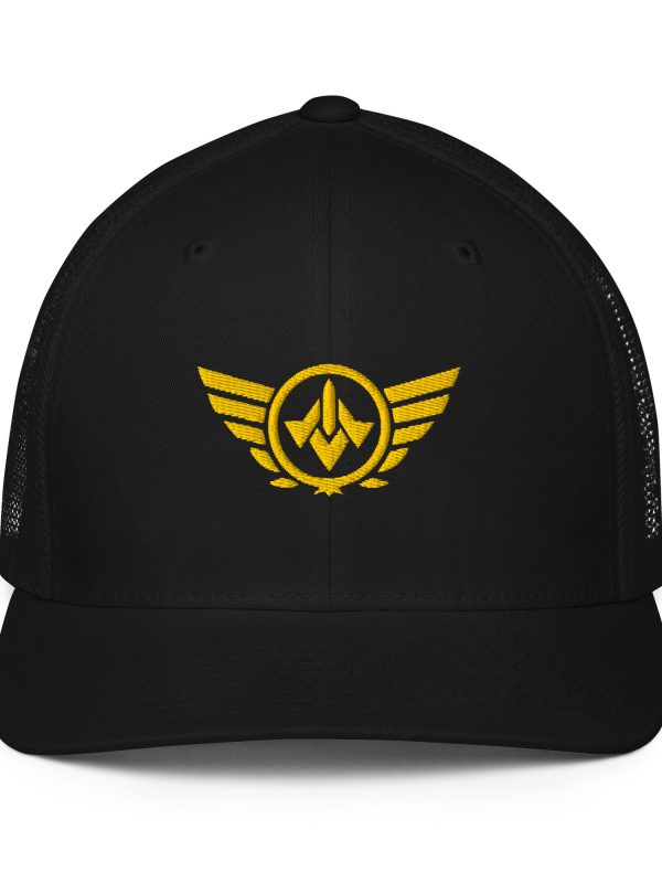 Gold Embroidered Logo Trucker Hat | Flexfit