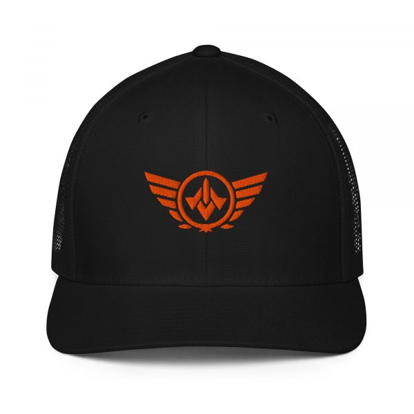 Orange Embroidered Logo Trucker Hat | Flexfit
