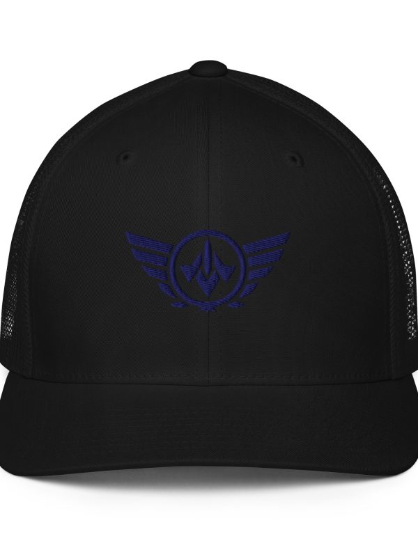 Navy Embroidered Logo Trucker Hat | Flexfit